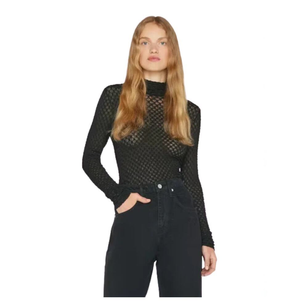 Frame Mesh turtleneck nwt black XS - Picture 2 of 7